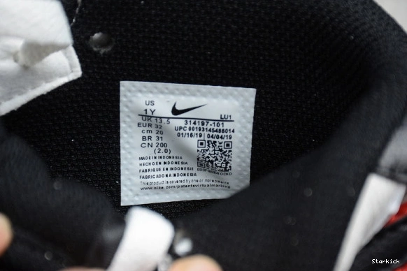 1 Force Air Nike Red 07 White Black Kids Mid 314197-101 1001